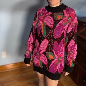 Vintage Floral Knit Sweater